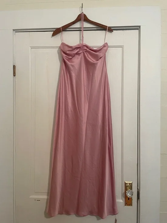 New Reformation Valora Satin Halter Dress size 10 - Picture 6 of 13